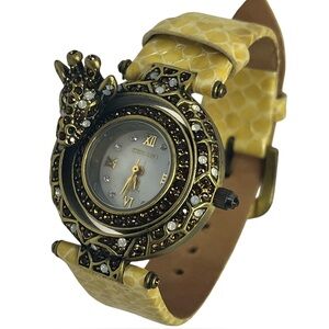 Heidi Daus “Spotted Beauty” Giraffe Watch with Leather Strap
